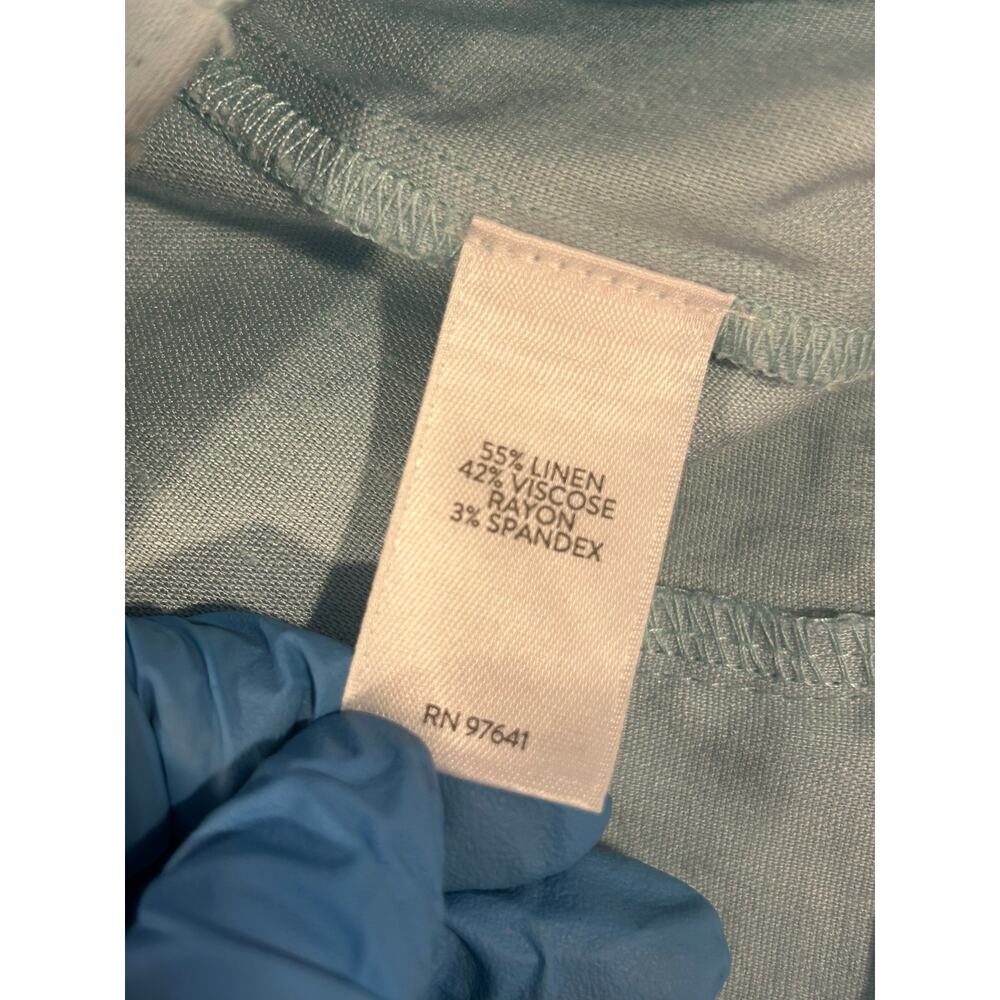 J. Jill Linen Stretch Wide Leg Crop Light Blue Pant NEW XL Petite Coastal Beach - Picture 8 of 12
